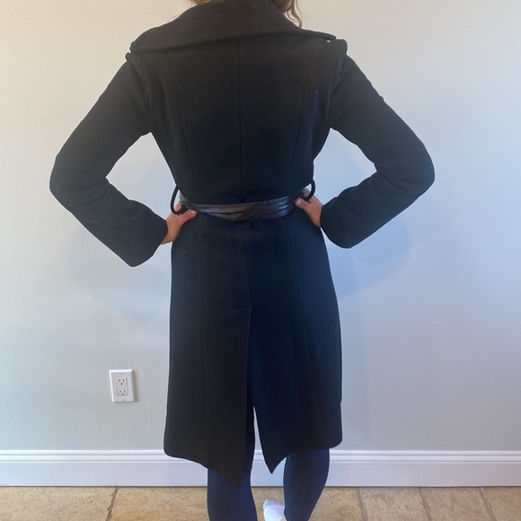 Mackage long black wool nylon & cashmere blend size Small - Picture 3 of 11